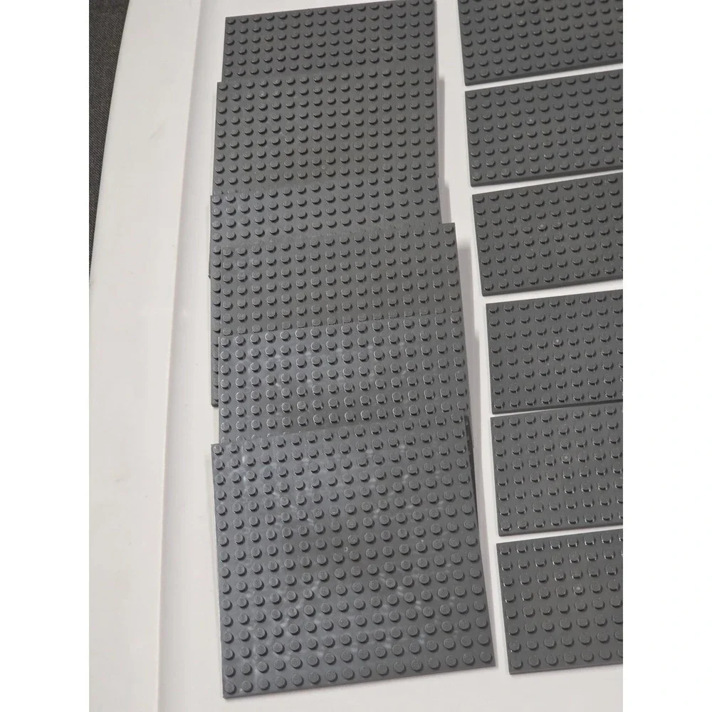 Lego Dark Bluish Gray 16x16 8x16 Base Plates Baseplates 12 Pc Genuine Lot